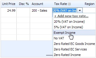 xero tax rates